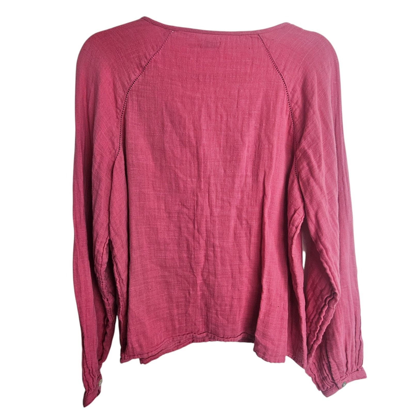 Faherty Faherty Womens Celina Puff Sleeve Top Gauzy Peasant Blouse M Size M / US 6-8 / IT 42-44 - 10 Thumbnail