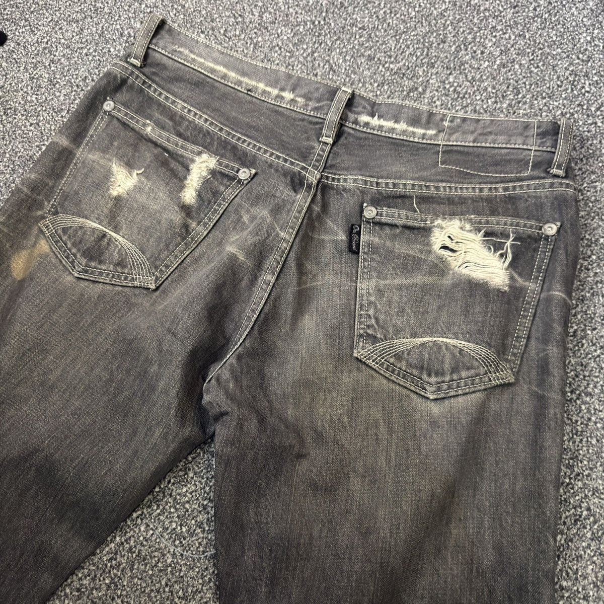 Tornado Mart 🔥🇯🇵 Japanese Vintage On Board Distressed Denim Size US 33 - 7 Thumbnail