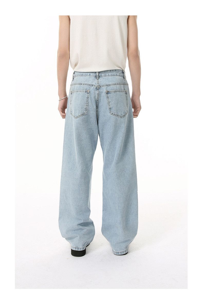 Japanese Brand Men's Japanese retro patchwork straight washed loose jeans Size US 32 / EU 48 - 5 Thumbnail