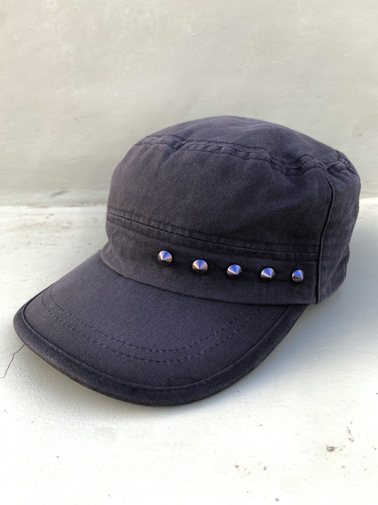 If Six Was Nine 2000s punk iron studs patrol hat | Grailed