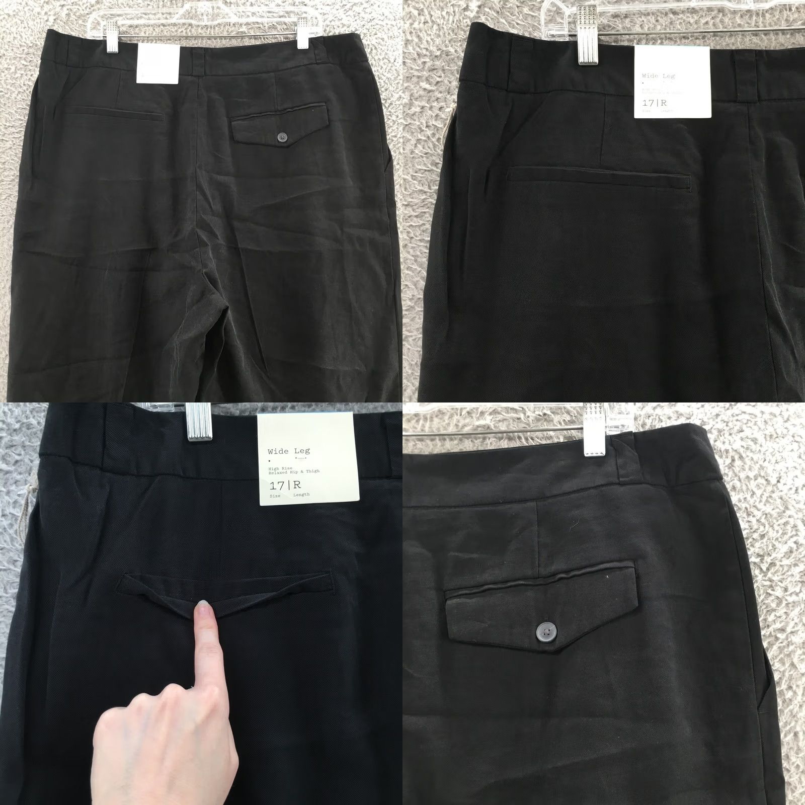 Vintage A New Day Wide Leg Pants Womens 17R Black High Rise Relaxed Fit Casual NEW Size 38" / US 16 / IT 52 - 9 Thumbnail