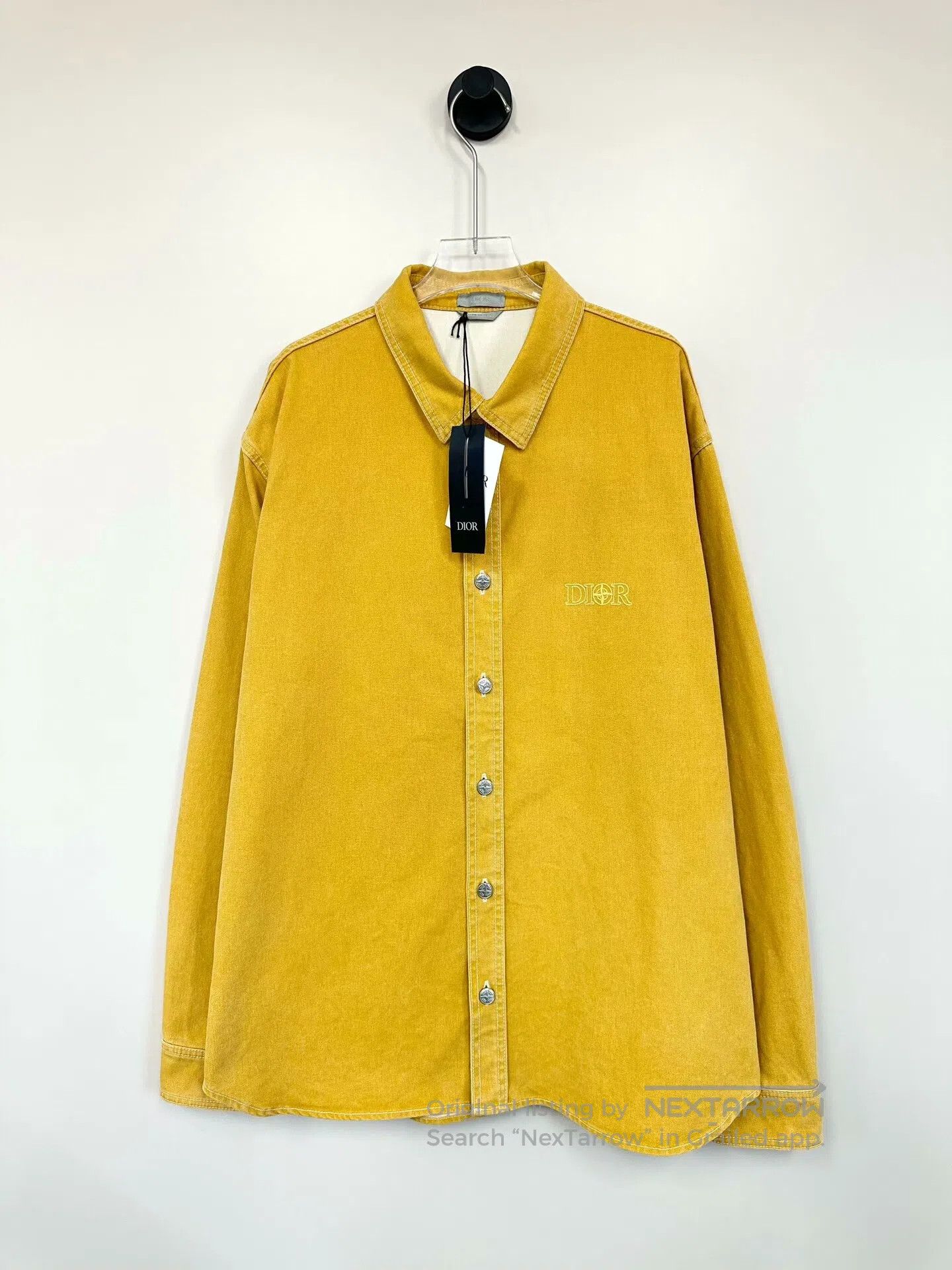 Dior Dior Yellow Embroidered Logo Denim Shirt| Size M / US 6-8 / IT 42-44 - 1 Thumbnail