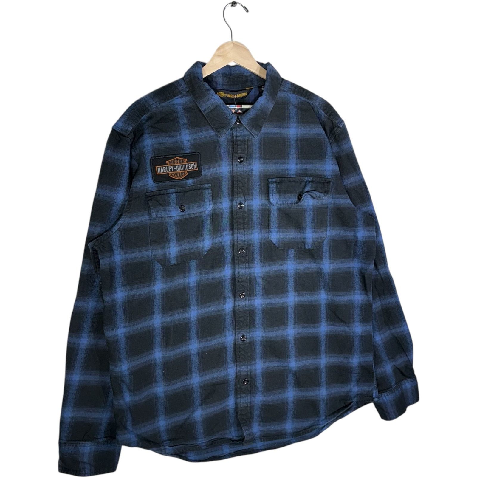 Harley Davidson Vintage Harley Davidson Plaid Long Sleeve Button Up XL Size US XL / EU 56 / 4 - 4 Thumbnail