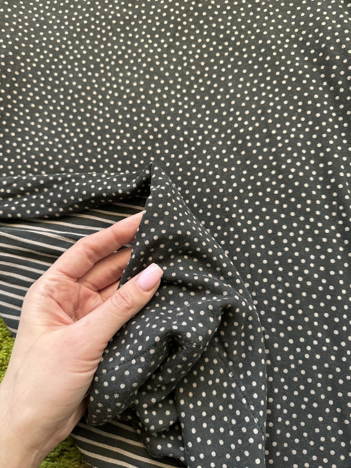 Designer Gudrun Sjoden avant garde striped polka dot tunic blouse Size L / US 10 / IT 46 - 4 Thumbnail