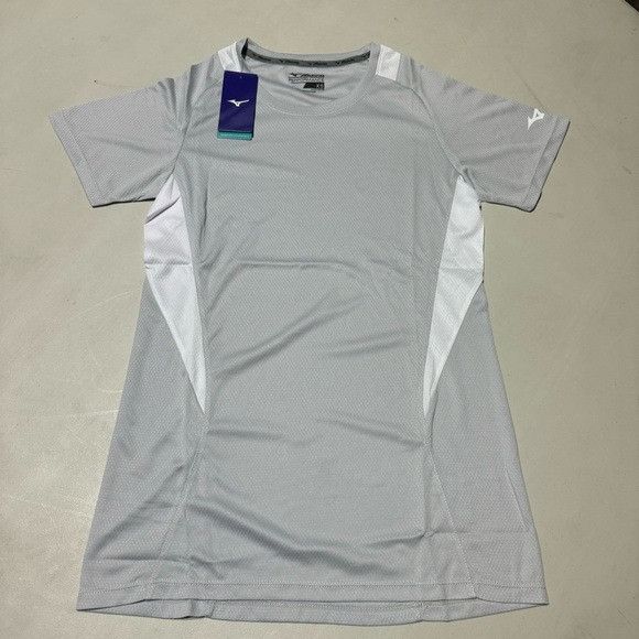 Mizuno NWT WOMEN’S MIZUNO CREW NECK JERSEY GRAY-WHITE T-SHIRT SZ XS Size XS / US 0-2 / IT 36-38 - 1 Thumbnail