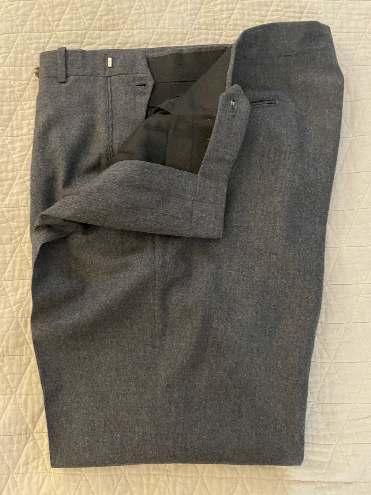 Chaps Ralph Lauren × Vintage Double Breasted Wool Flannel Pleated Suit Size 42L - 4 Thumbnail