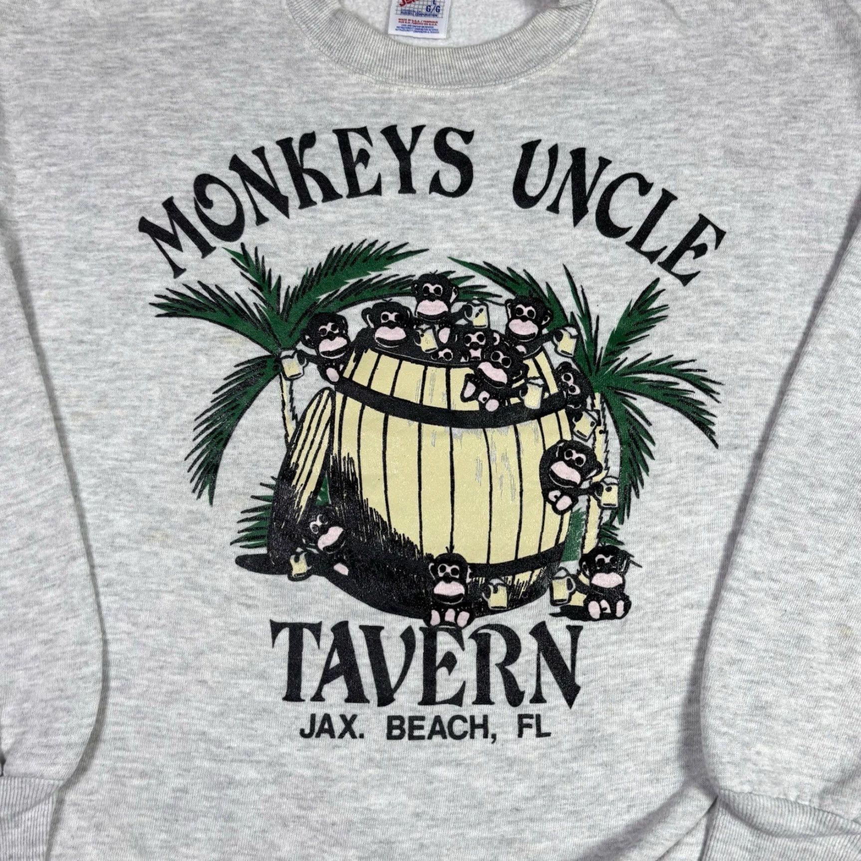 Jerzees VINTAGE Monkeys Uncle Tavern Promo Sweatshirt Adult Large 90s Size US L / EU 52-54 / 3 - 6 Thumbnail