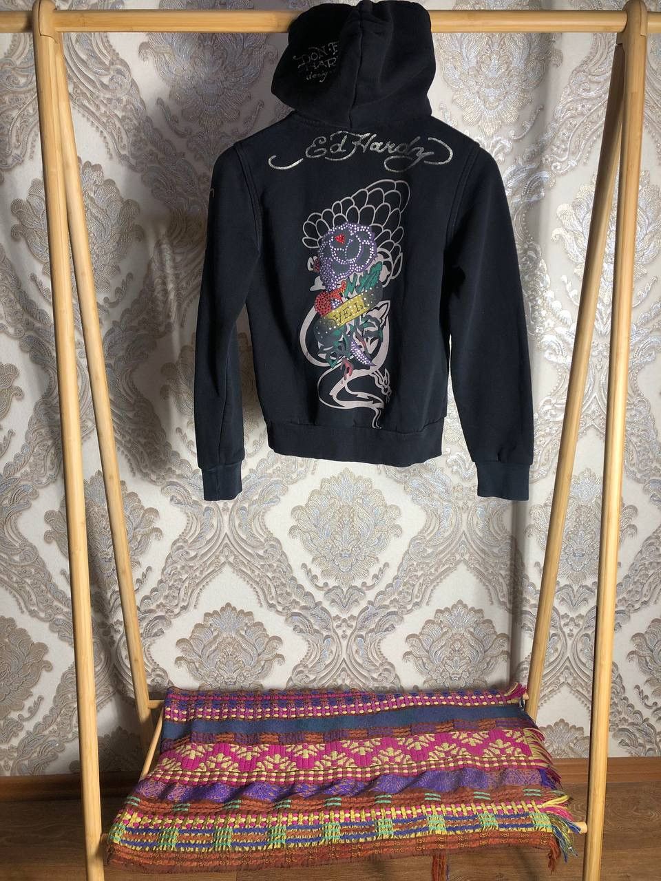 Ed Hardy VINTAGE ED HARDY DESIGNER HODDIE JAPAN STYLE RETRO Y2K 90s Size US XS / EU 42 / 0 - 2 Thumbnail