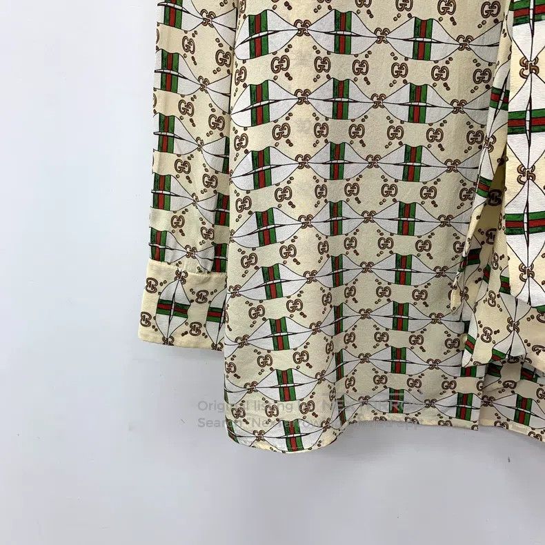 Gucci Gucci Colour-blocked old flower striped full-print mulberr Size US XS / EU 42 / 0 - 4 Thumbnail