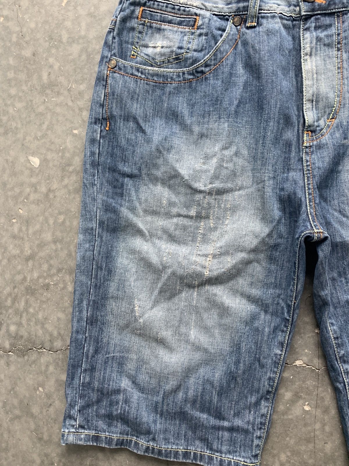 JNCO × Southpole × Vintage Crazy Vintage Y2K Distressed Baggy Jean Shorts Skater Size US 40 / EU 56 - 5 Thumbnail