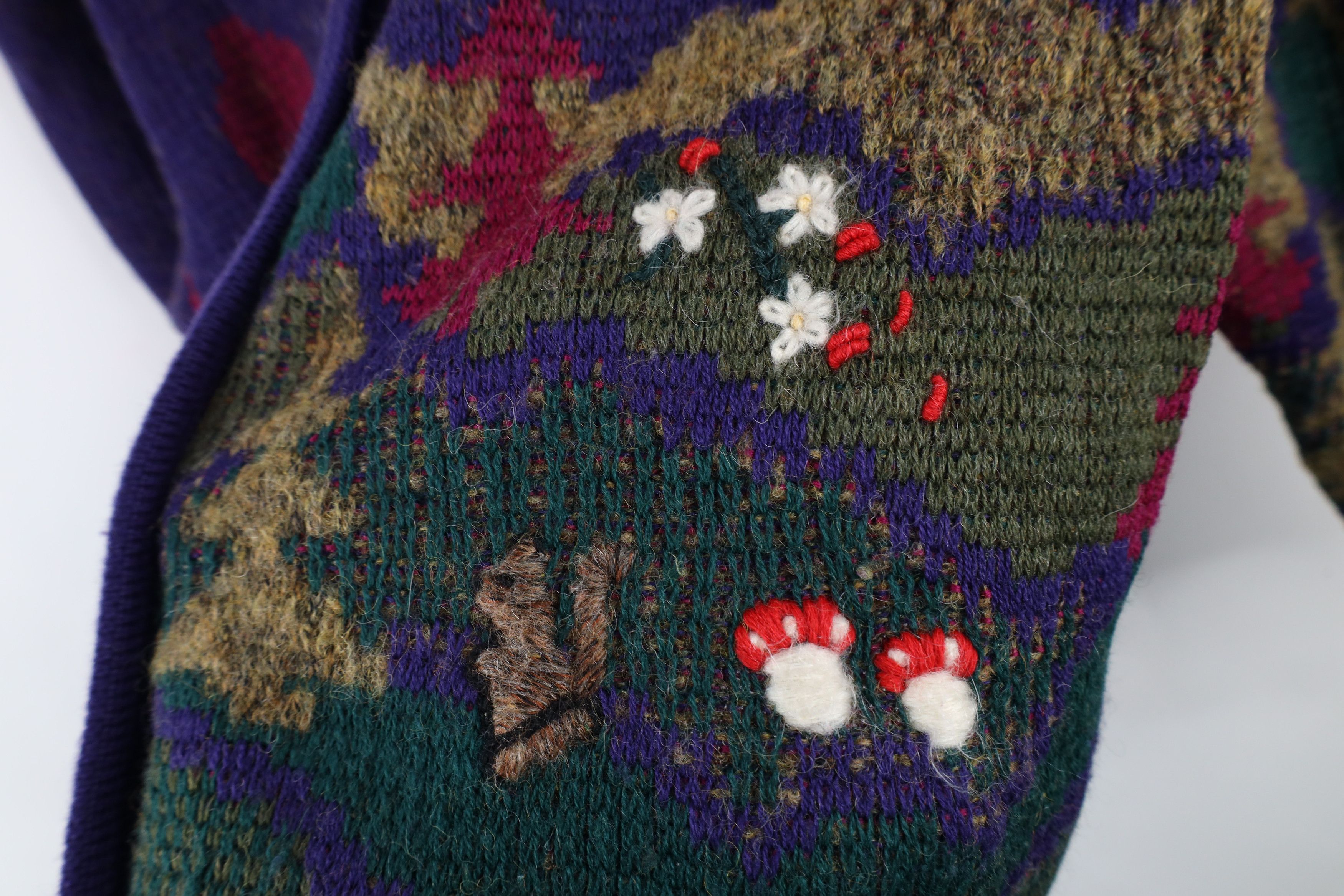 Vintage Vintage 90s Streetwear Over Print Wool Knit Cardigan Sweater Size S / US 4 / IT 40 - 5 Thumbnail