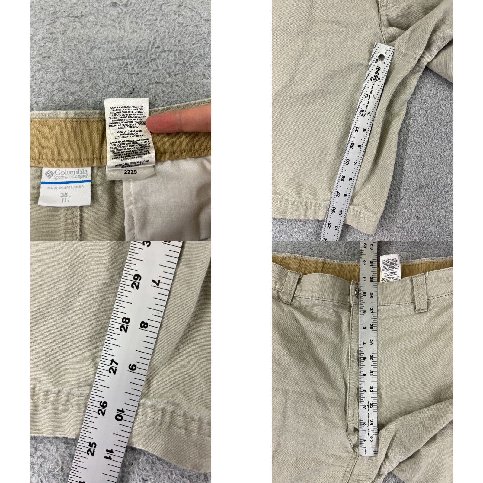 Vintage Columbia Men Cargo Shorts 38 Beige Cotton Twill Hiking Camping Fishing 38x11 Casual Size US 38 / EU 54 - 8 Thumbnail
