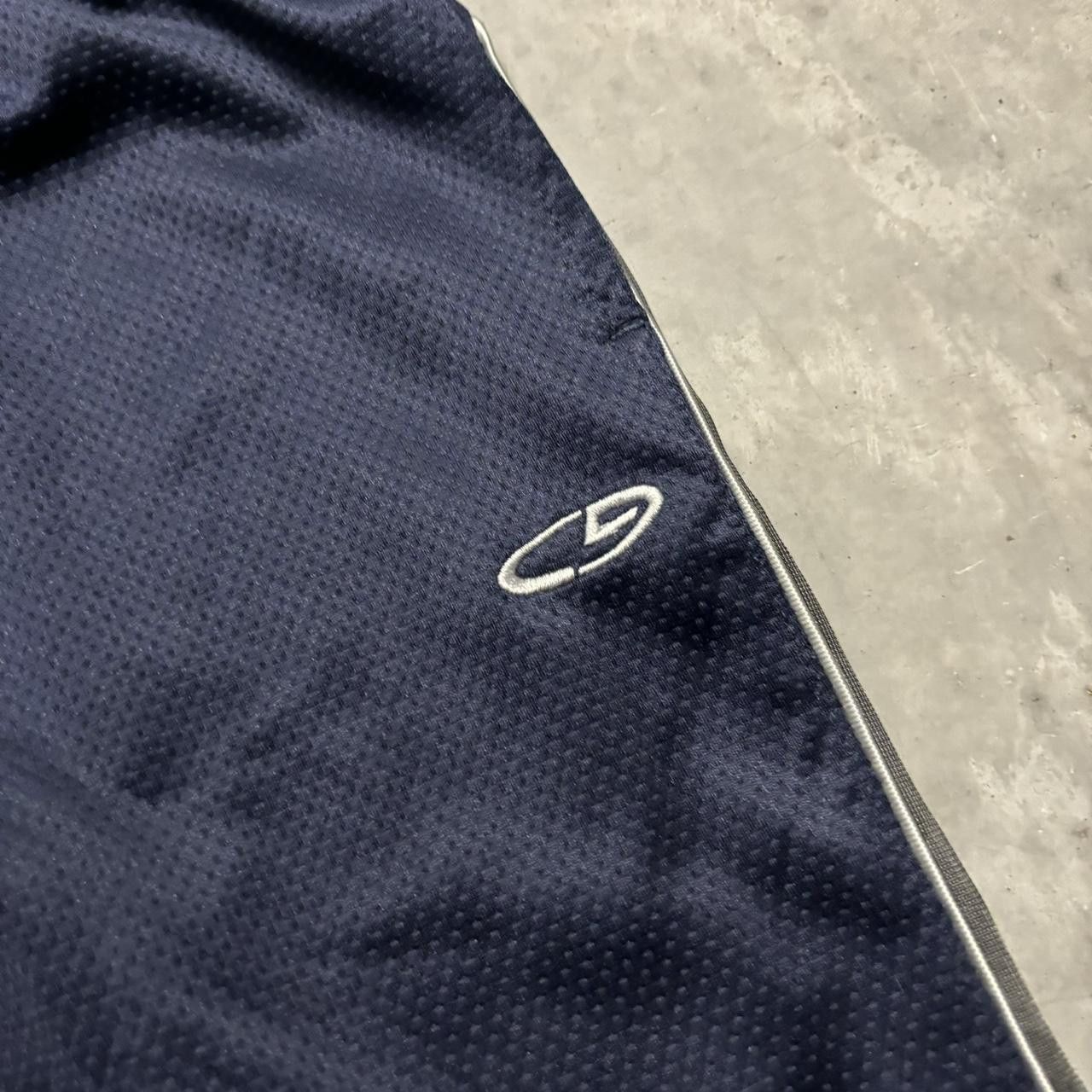 Japanese Brand × Vintage Crazy Vintage Y2K/2000s Navy Blue Striped Drill Essential Track Pants! Size US 28 / EU 44 - 6 Thumbnail