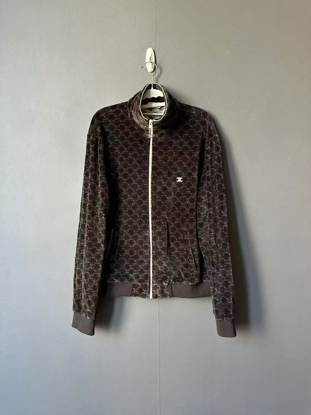 Celine celine velvet printed jacket size L Size L / US 10 / IT 46 - 1 Thumbnail