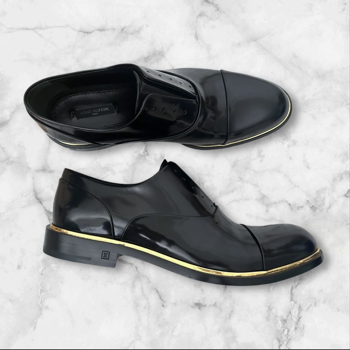 Louis Vuitton LV Premium Gold Line Dress Shoes Size US 9.5 / EU 42-43 - 8 Thumbnail
