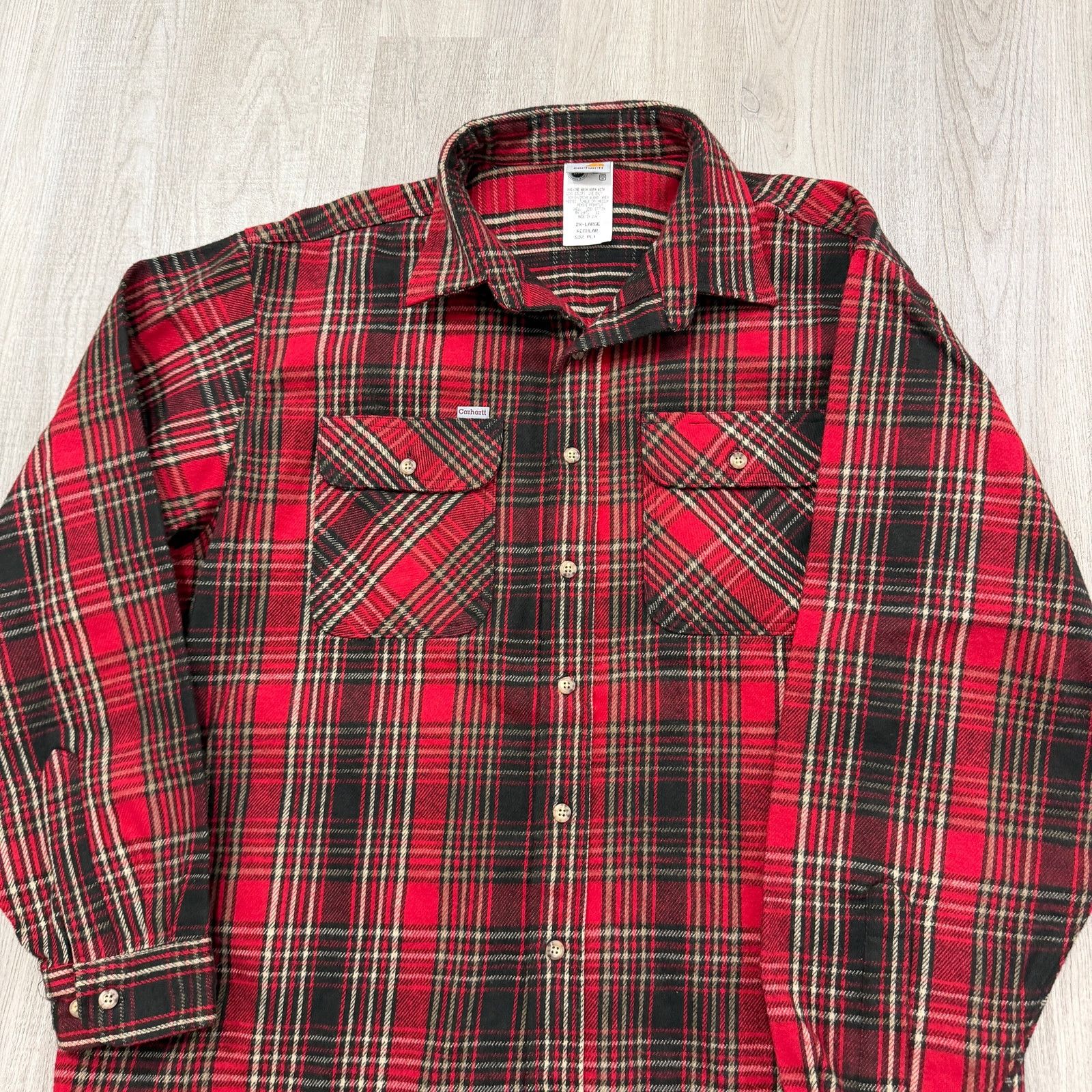 Carhartt Vintage Carhartt Flannel Shirt Men 2XL Red Heavyweight 90s Size US XXL / EU 58 / 5 - 2 Thumbnail