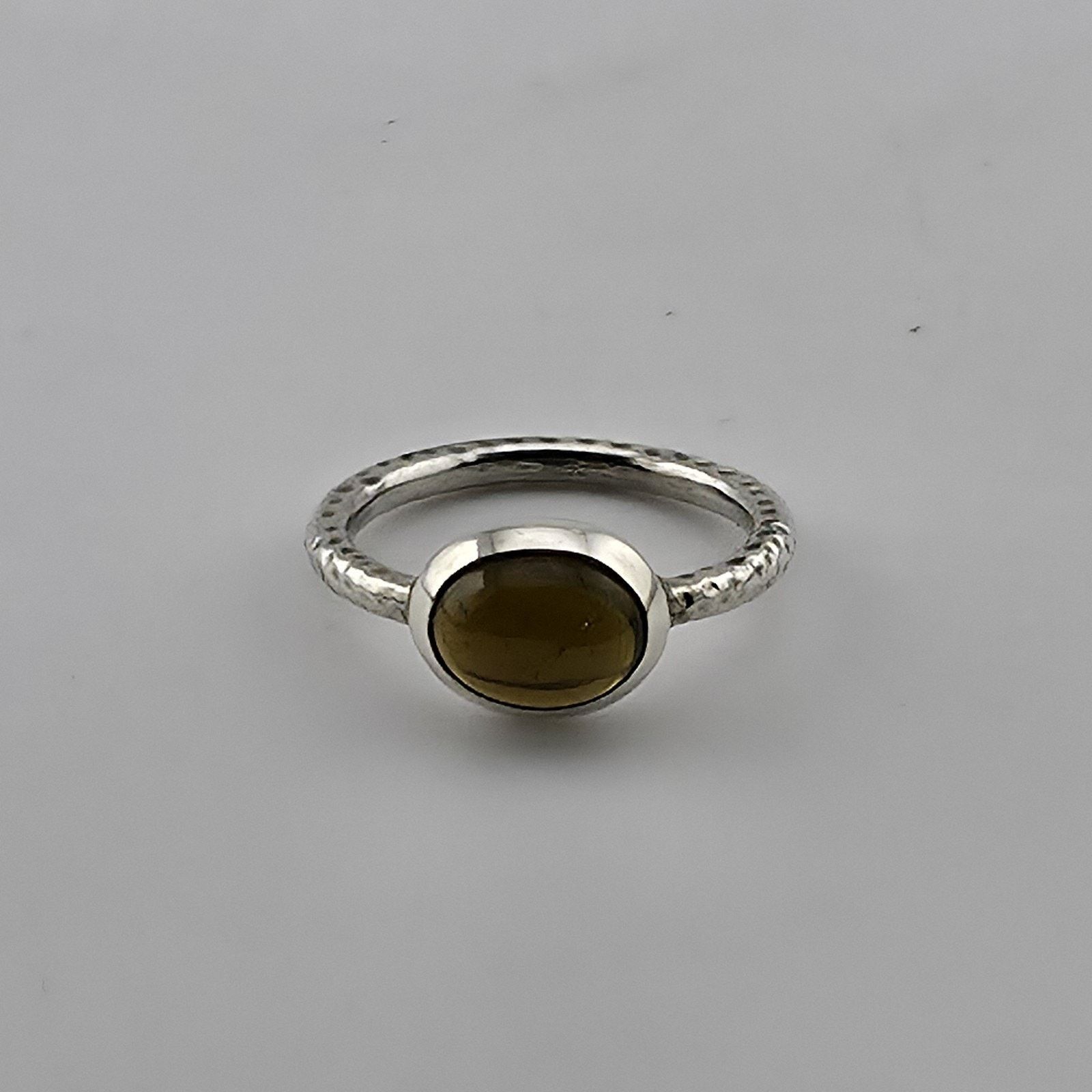 Other Sterling Silver 925 Amber Cabochon Ring Hammered Band 7.5 Size ONE SIZE - 6 Thumbnail