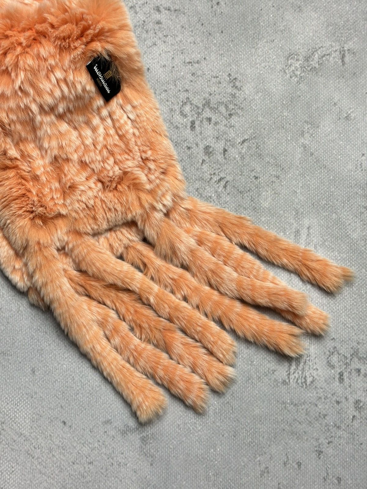 Vintage Mersmann Orange Rabbit Real Fur Scarf Hype Avant Garde Lux Size ONE SIZE - 11 Thumbnail