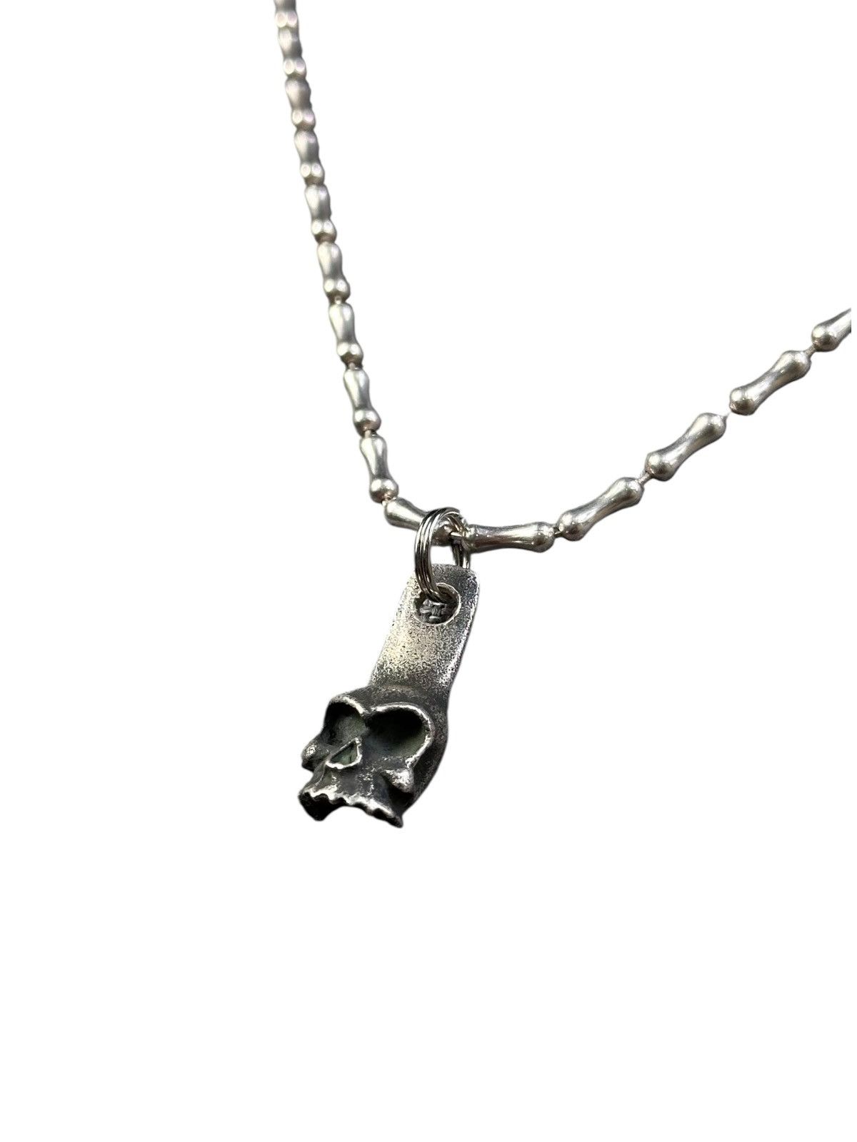 Vintage ALPHA STAR STERLING SILVER BONES AND SHADOW SKULL NECKLACE Size ONE SIZE - 4 Thumbnail