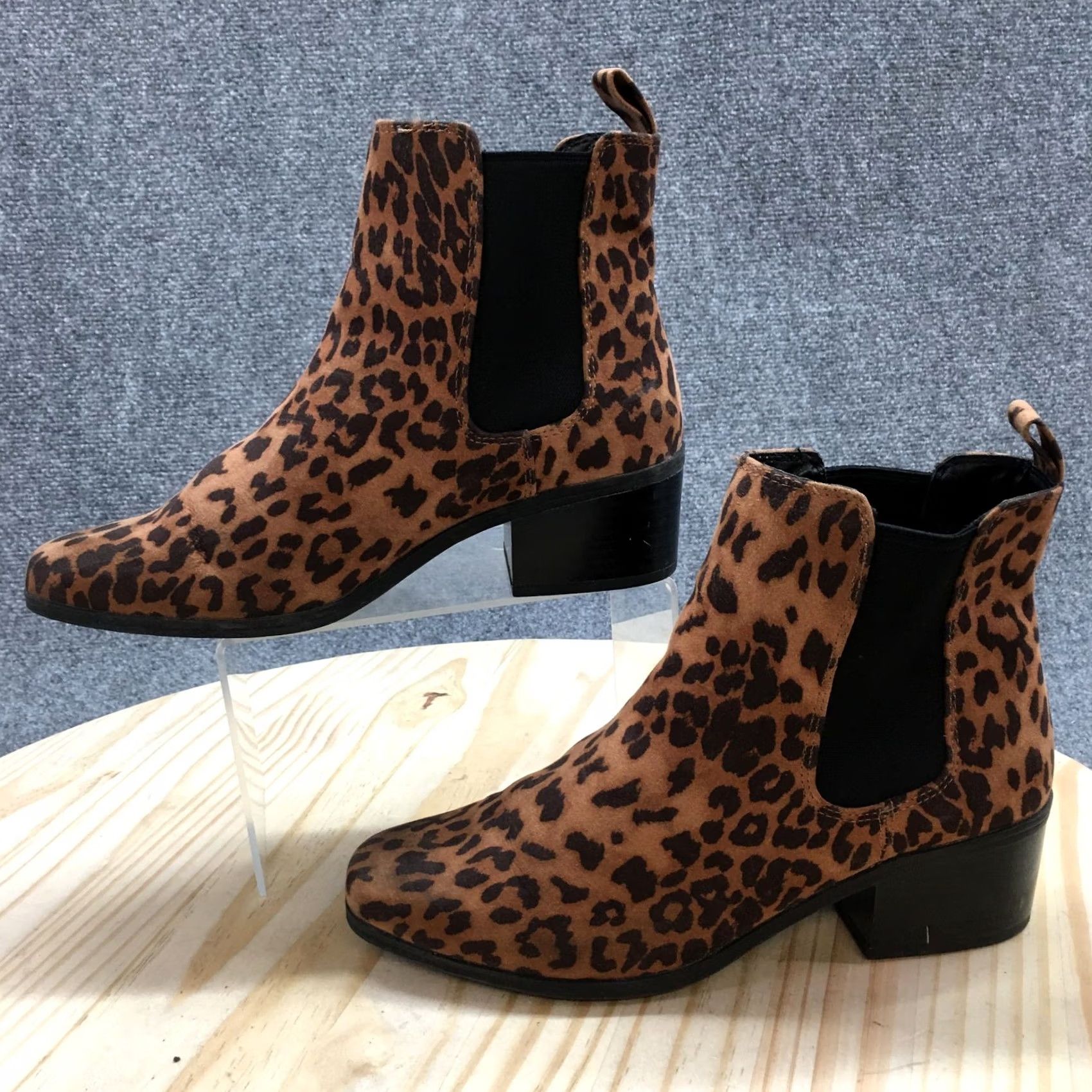 Vintage A New Day Boots Womens 8 Ellie Animal Print Chelsea Ankle Bootie Brown Black Size US 8 / IT 38 - 2 Thumbnail