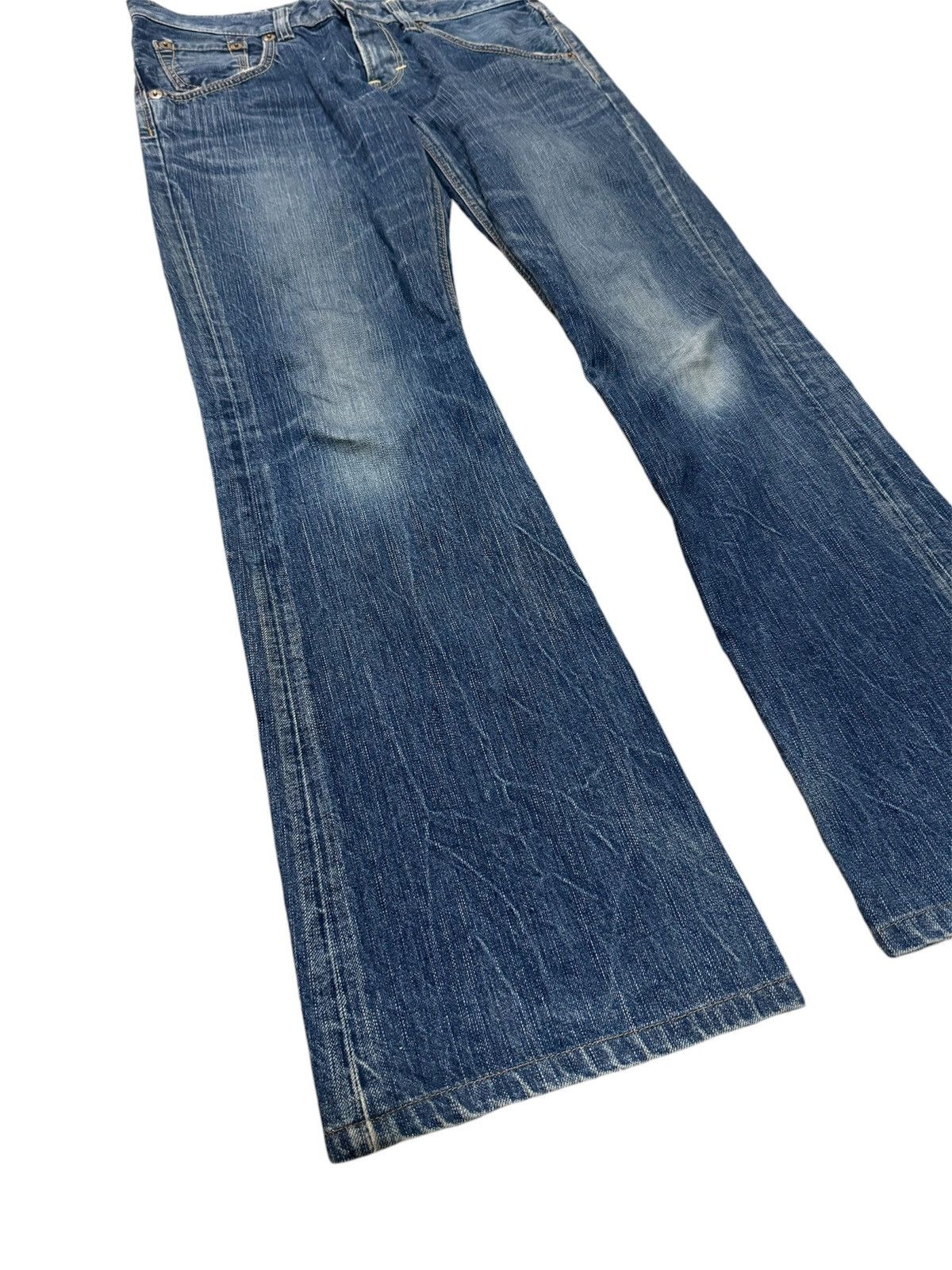 Vintage Edwin 503 Blue Trip Flare Jeans