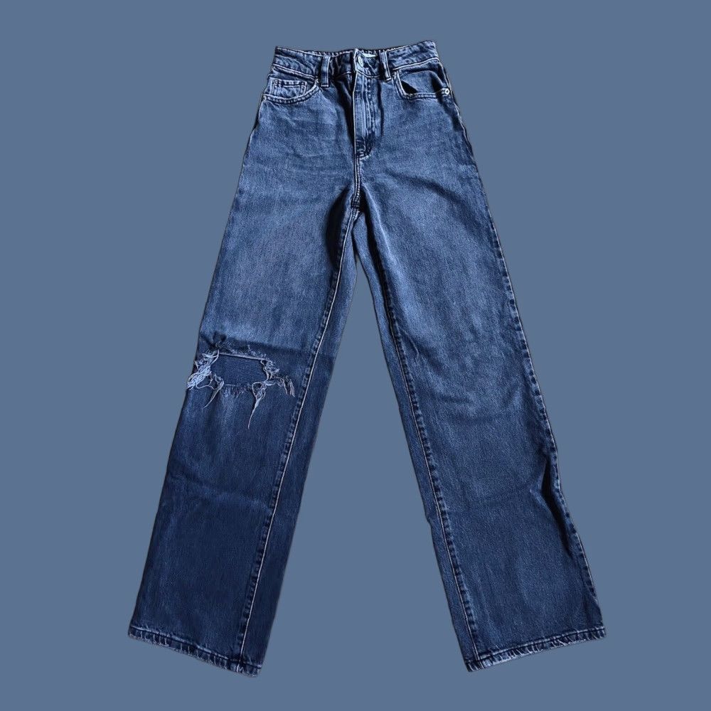 Garage Garage Denim Jeans Women's 00 Grey Wide Leg Distressed Size 24" / US 00 / IT 34 - 1 Thumbnail