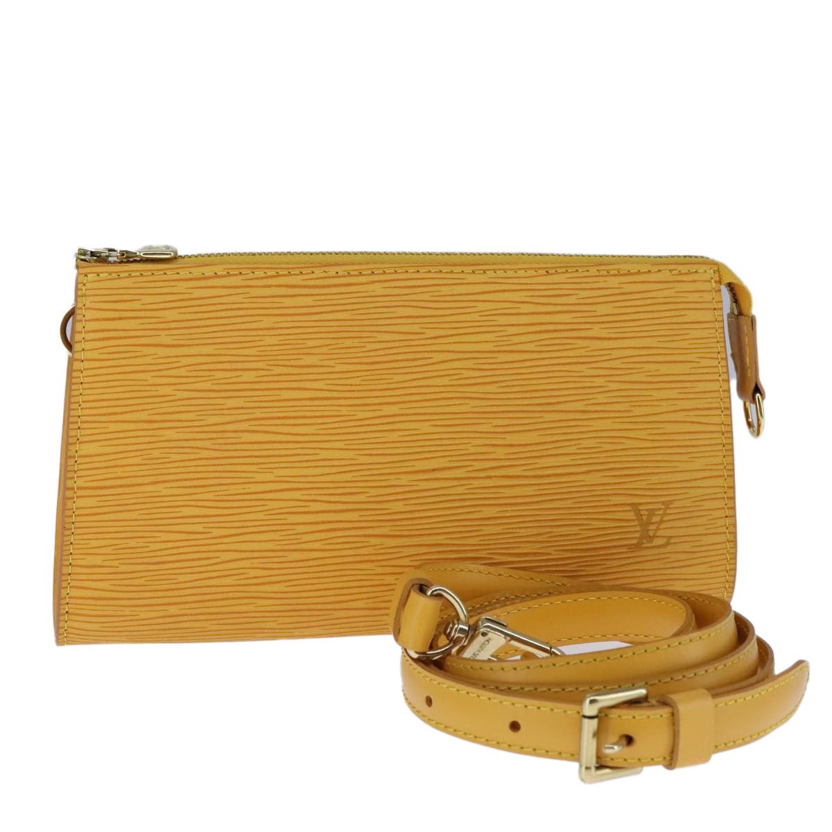 Louis Vuitton Pochette Accessoire Yellow Leather Clutch Bag (Pre-Owned) Size ONE SIZE - 1 Thumbnail