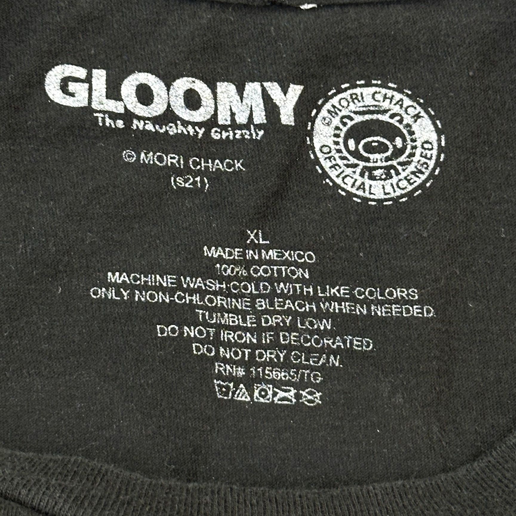 Vintage Gloomy Bear Shirt Mens XL Black Mori Chack Graphic Blood Stain Anime Tee Size US XL / EU 56 / 4 - 5 Thumbnail