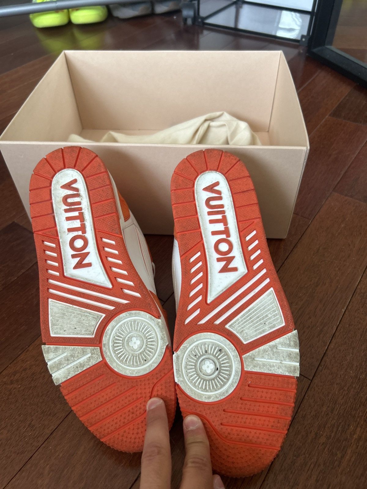 Louis Vuitton Louis Vuitton Trainer Monogram Denim Orange Size US 10.5 / EU 43-44 - 5 Thumbnail