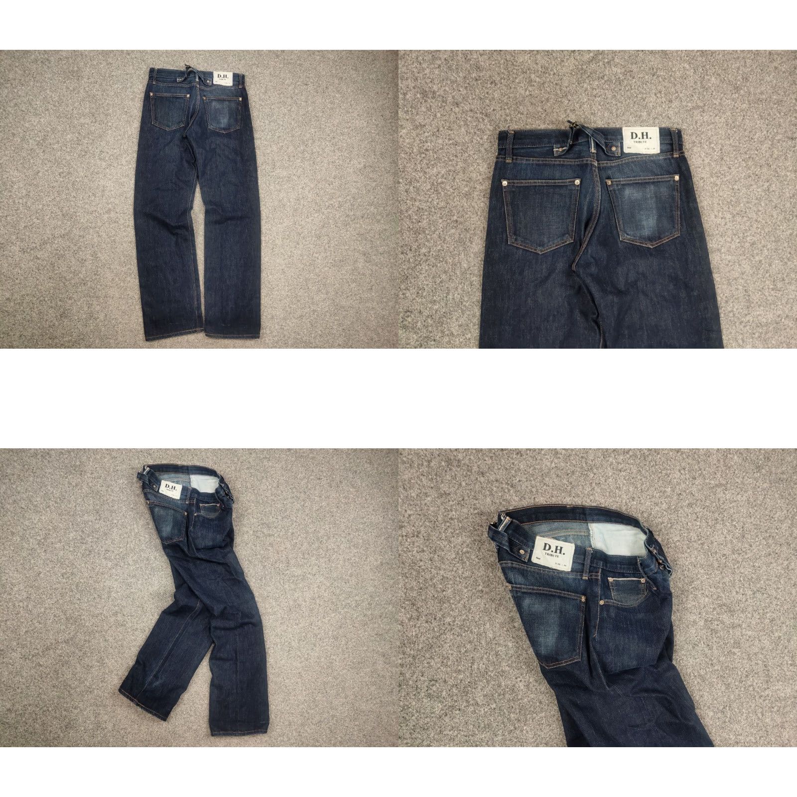 Denime Vintage D.H. Tribute Japanese Selvedge Faded Denim Jeans Men 32 Blue 5-Pocket Design Regular Straight 90s Japan PMID Size US 32 / EU 48 - 8 Thumbnail