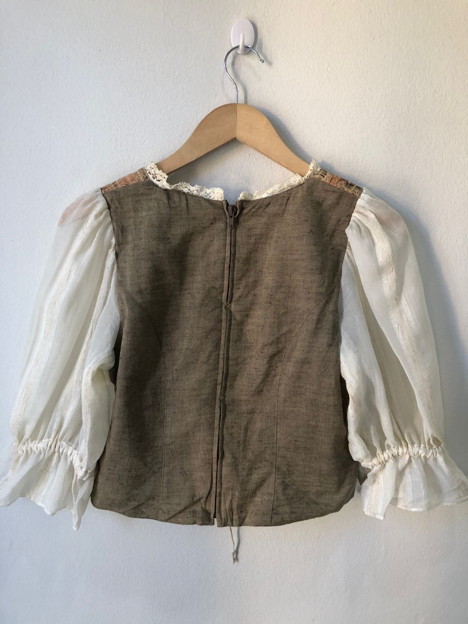 Vintage Vintage linen folk top dirndl corset Size M / US 6-8 / IT 42-44 - 4 Thumbnail