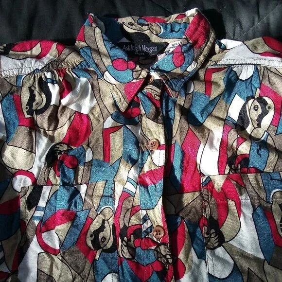 Vintage Vintage Ashleigh Morgan Cubist Geometric Button Shirt Size M / US 6-8 / IT 42-44 - 1 Thumbnail