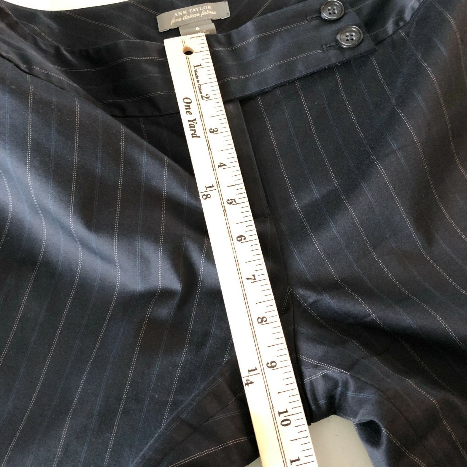 Ann Taylor Ann Taylor Womens Lindsay Dress Pants Cotton Blend Pinstripe Size 27" / US 4 / IT 40 - 7 Thumbnail