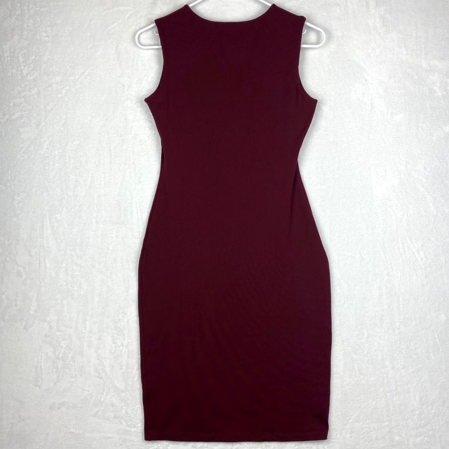 burgundy knee length bodycon dress Susana Monaco Small Sleeveless Knee-Length Elegant Dress Womens pink_small