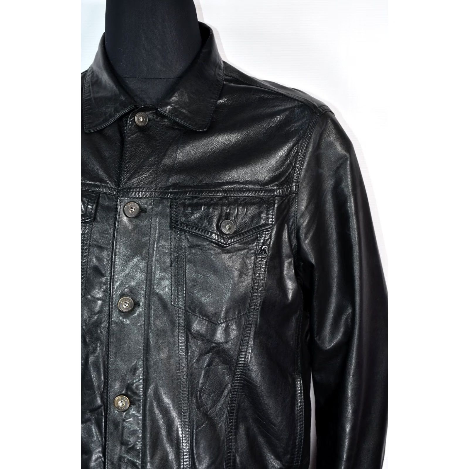 Replay REPLAY Trucker Jacket Mens 2XL Leather Black Button Casual Vintage No Size US XXL / EU 58 / 5 - 3 Thumbnail
