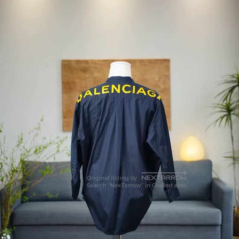 Balenciaga Balenciaga Dark Blue Back Logo Shirt Size XXS / US 00 / IT 34 - 2 Thumbnail
