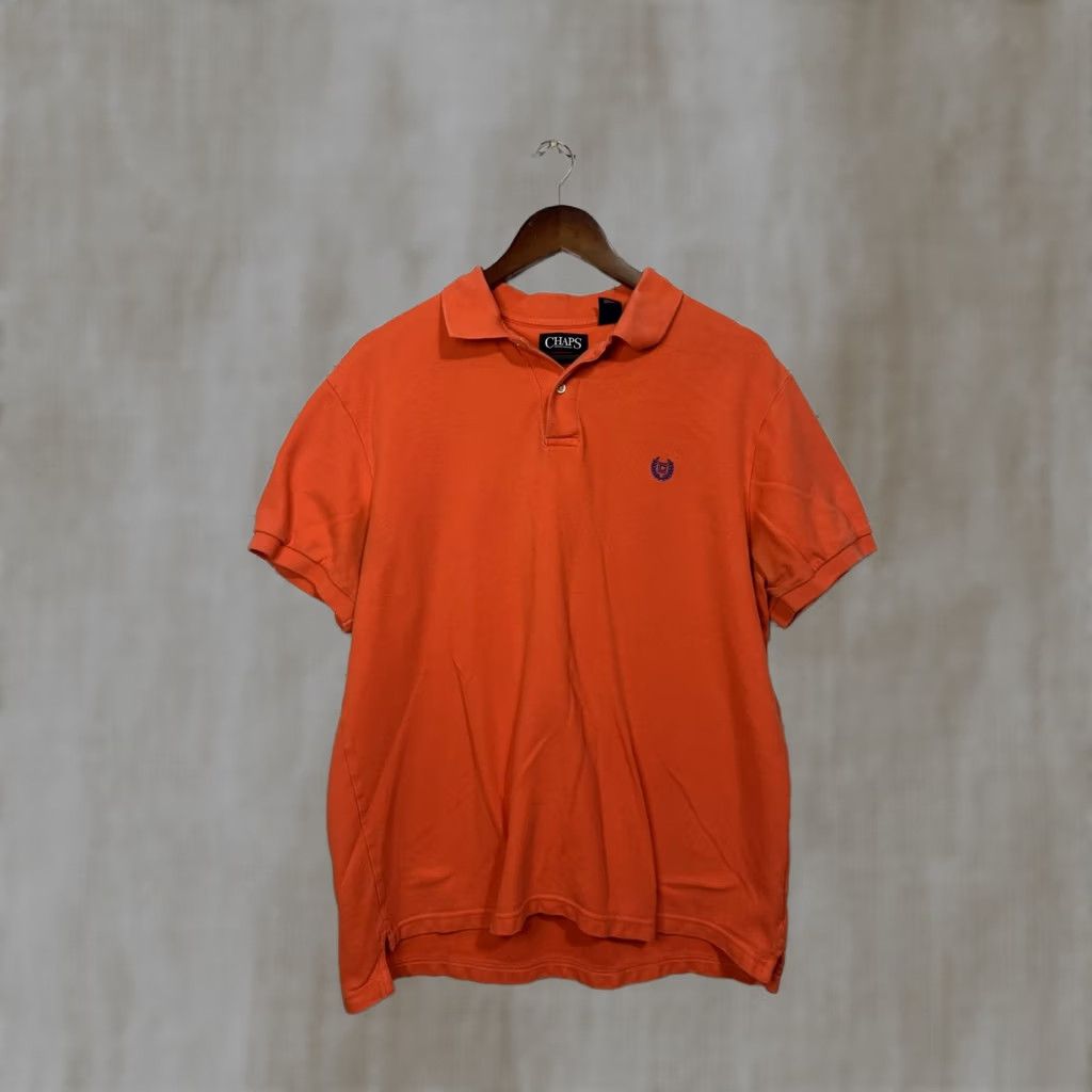 Chaps Chaps Polo Shirt Orange Men's L Regular Cotton Short Sleeve Button-Down Collar Polo Shirt Mens Orange L Shirts Size US L / EU 52-54 / 3 - 1 Thumbnail