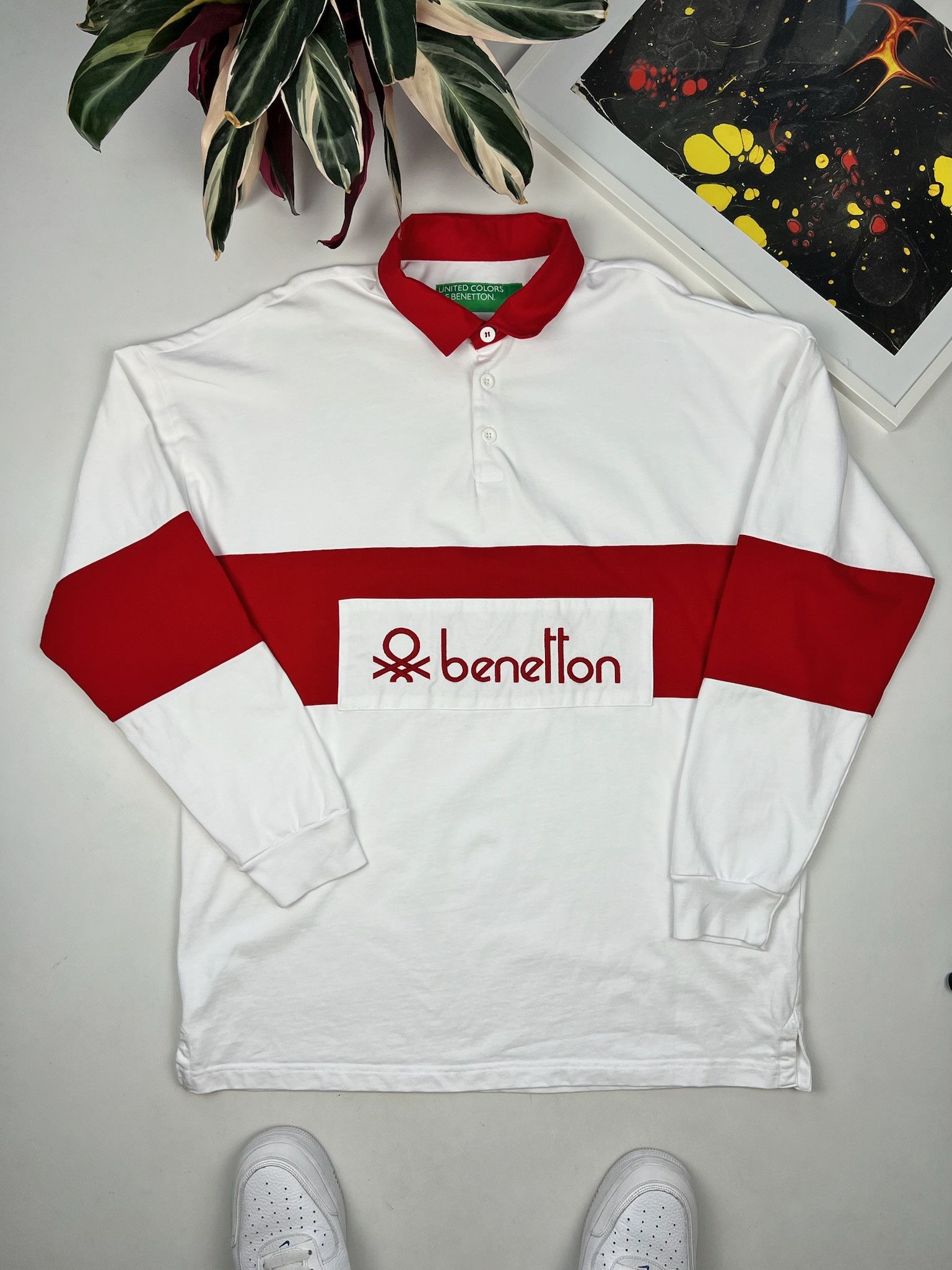 Vintage United Colors of Benetton Rugby Shirt Large – dla dushy