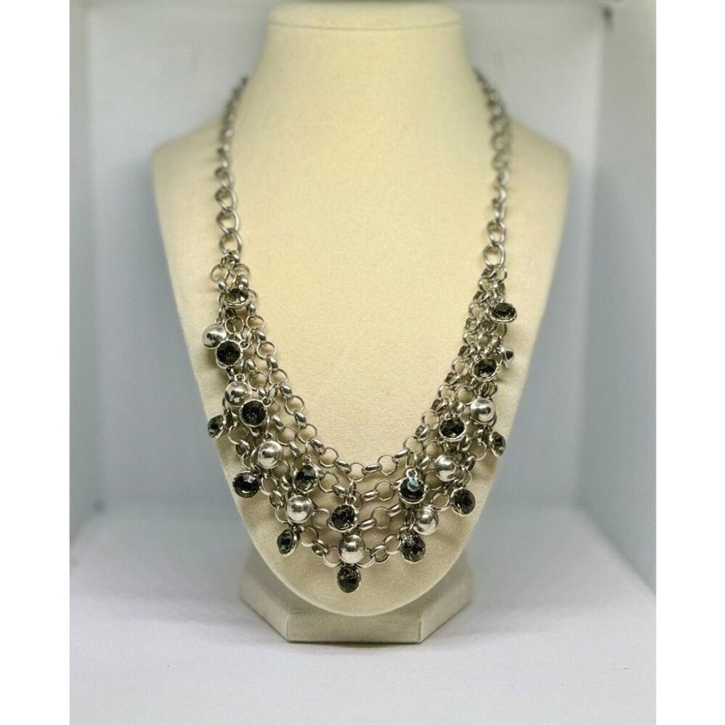 I Love NY NY Chainmail Bead Boho Statement Necklace 17-19" Size ONE SIZE - 1 Thumbnail