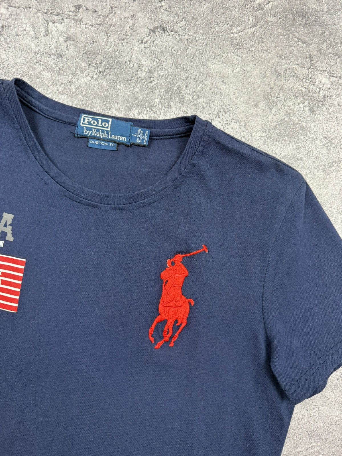 Polo Ralph Lauren Polo Ralph Lauren USA Flag #3 Big Pony T-Shirt Hype Y2K Size US L / EU 52-54 / 3 - 8 Thumbnail
