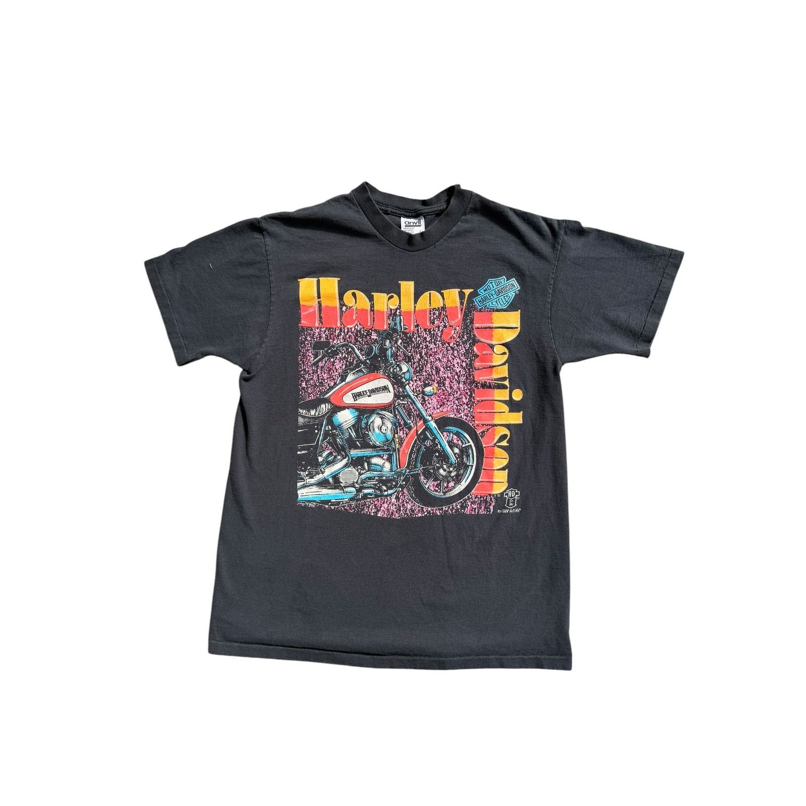 Harley Davidson 1994 Faded Harley Davidson Neon Colored Size US M / EU 48-50 / 2 - 1 Thumbnail