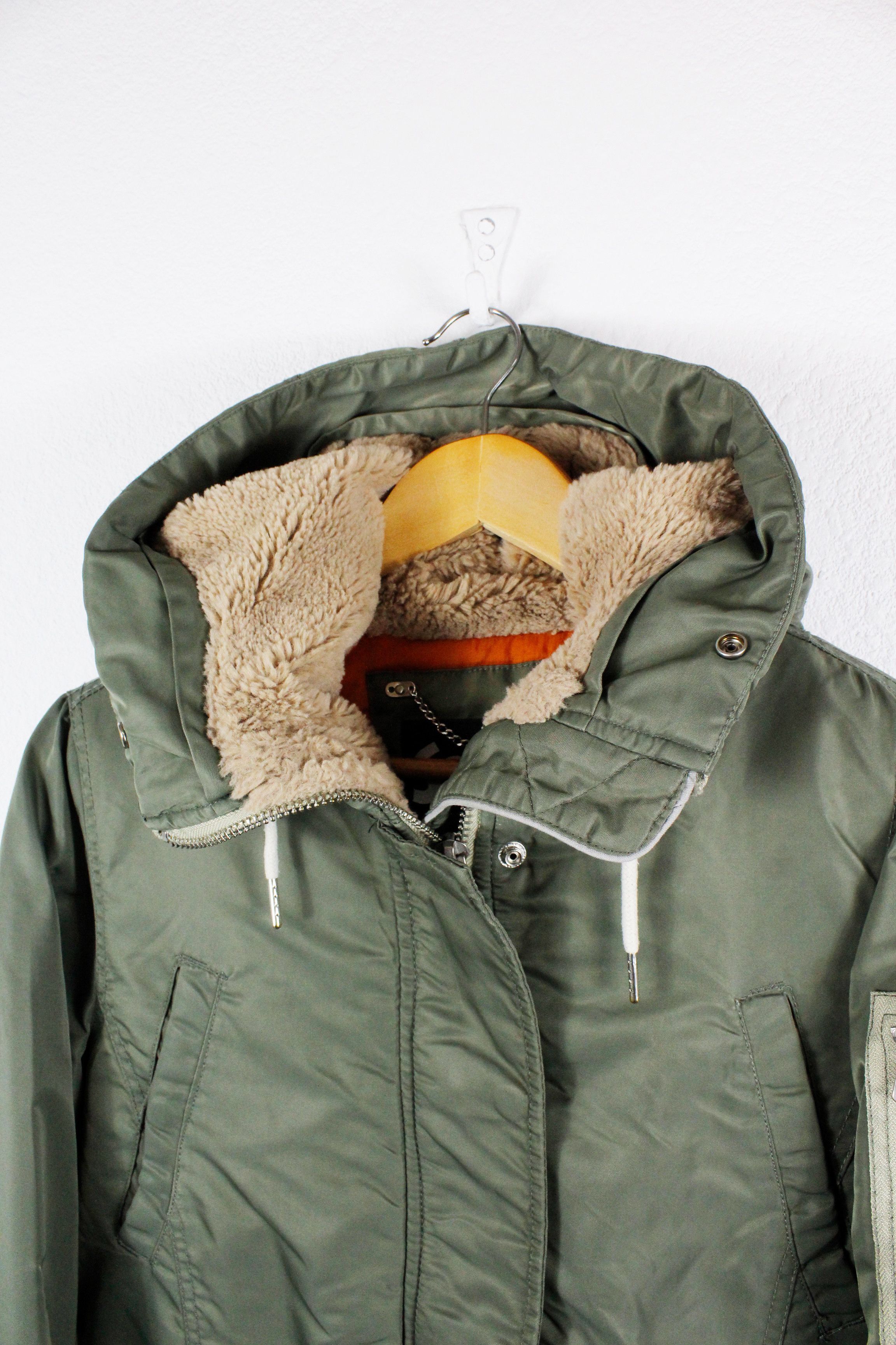 Schott × Vintage Womens Schott Army Green Parka Jacket size M Size M / US 6-8 / IT 42-44 - 2 Thumbnail