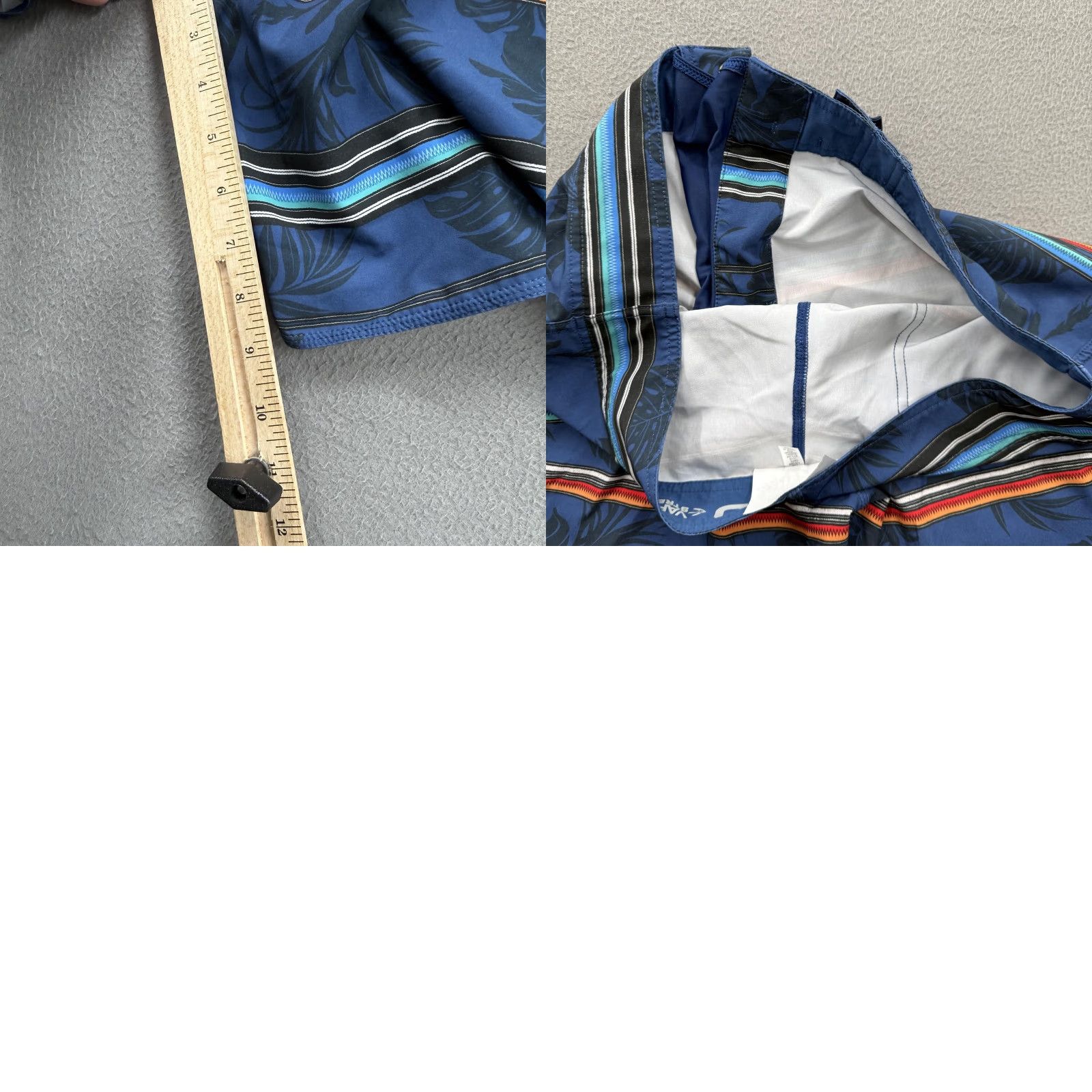 Vintage Salt Life Board Shorts Mens 32 Blue Stripe Tropical Swim Trunks SLX-QD Stretch Beach Surf Size US 32 / EU 48 - 8 Thumbnail