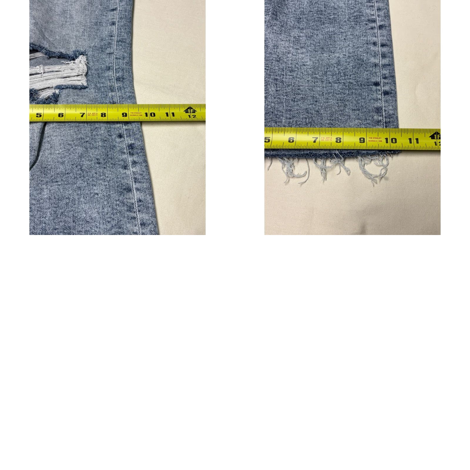 Denime Mica Denim Jeans Flared Women 20W Plus Acid Wash Distressed Raw Hem 5-Pocket DenimCotton Polyester Spandex Zip Mid Rise Blue Vintage No Size 42" / US 20 - 9 Thumbnail