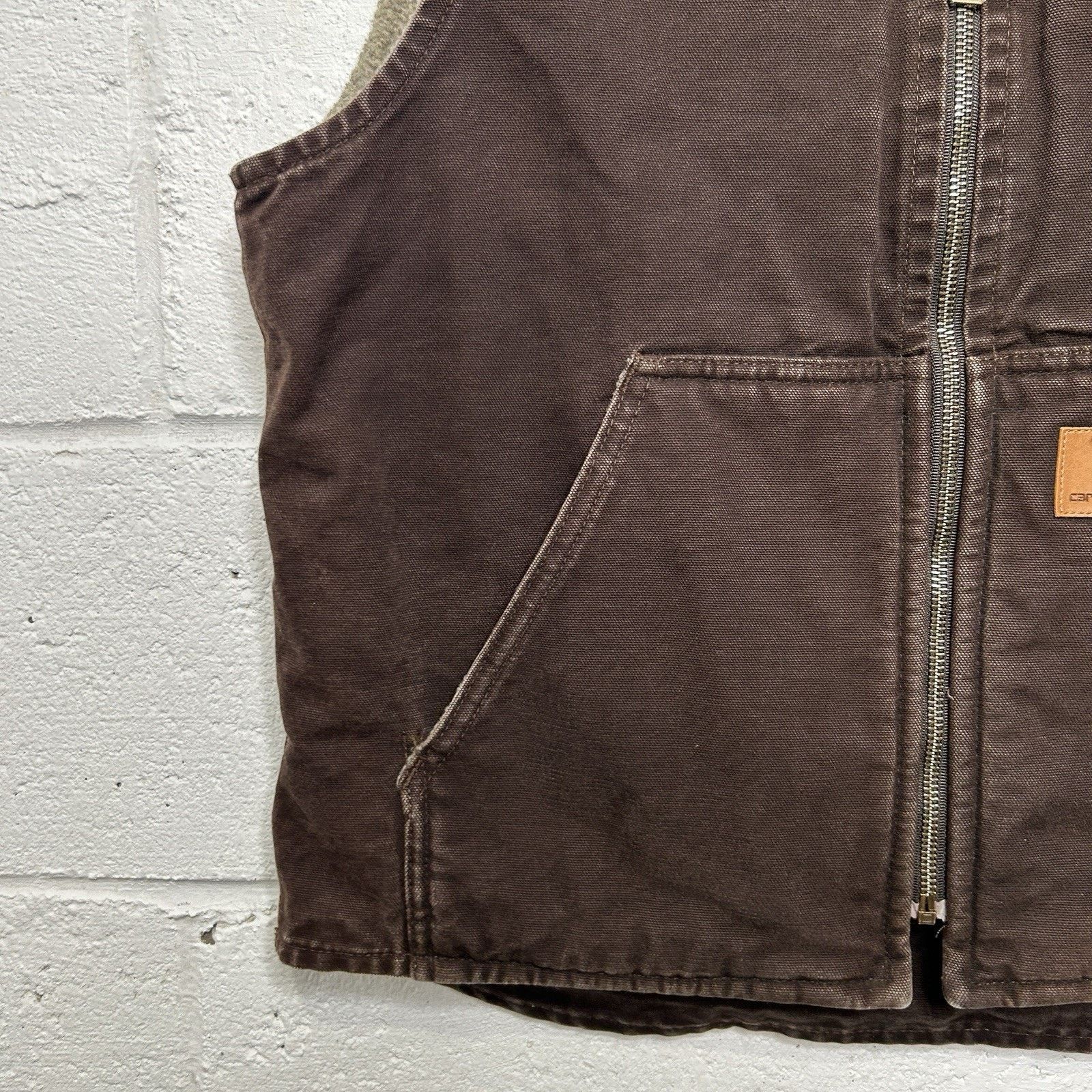 Vintage Carhartt Sherpa-Lined Rugged Vest “Dark Brown” V26