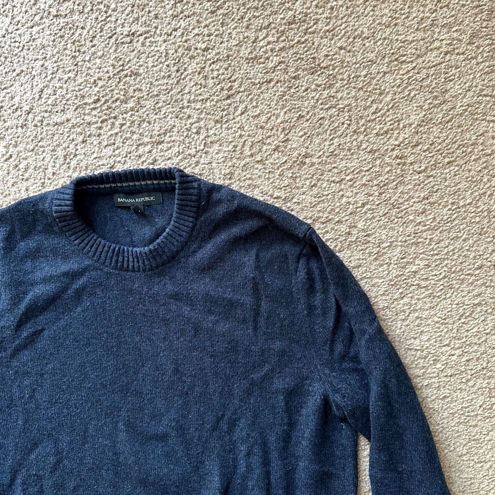 Banana Republic Banana Republic Sweater Mens Medium Crewneck Pullover Blue Wool Blend Size US M / EU 48-50 / 2 - 4 Thumbnail