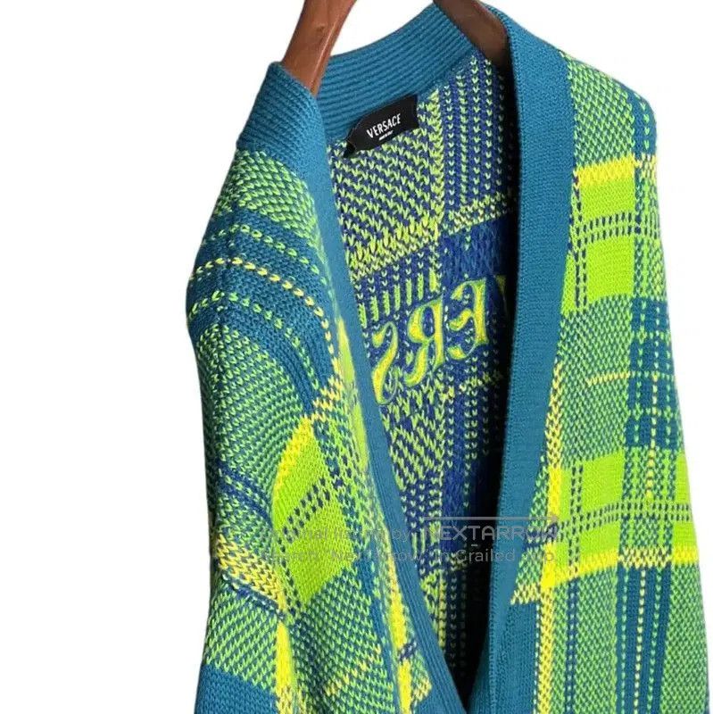 Versace Versace Green Cotton Men's Long Sleeve Cardigan . Size US L / EU 52-54 / 3 - 6 Thumbnail