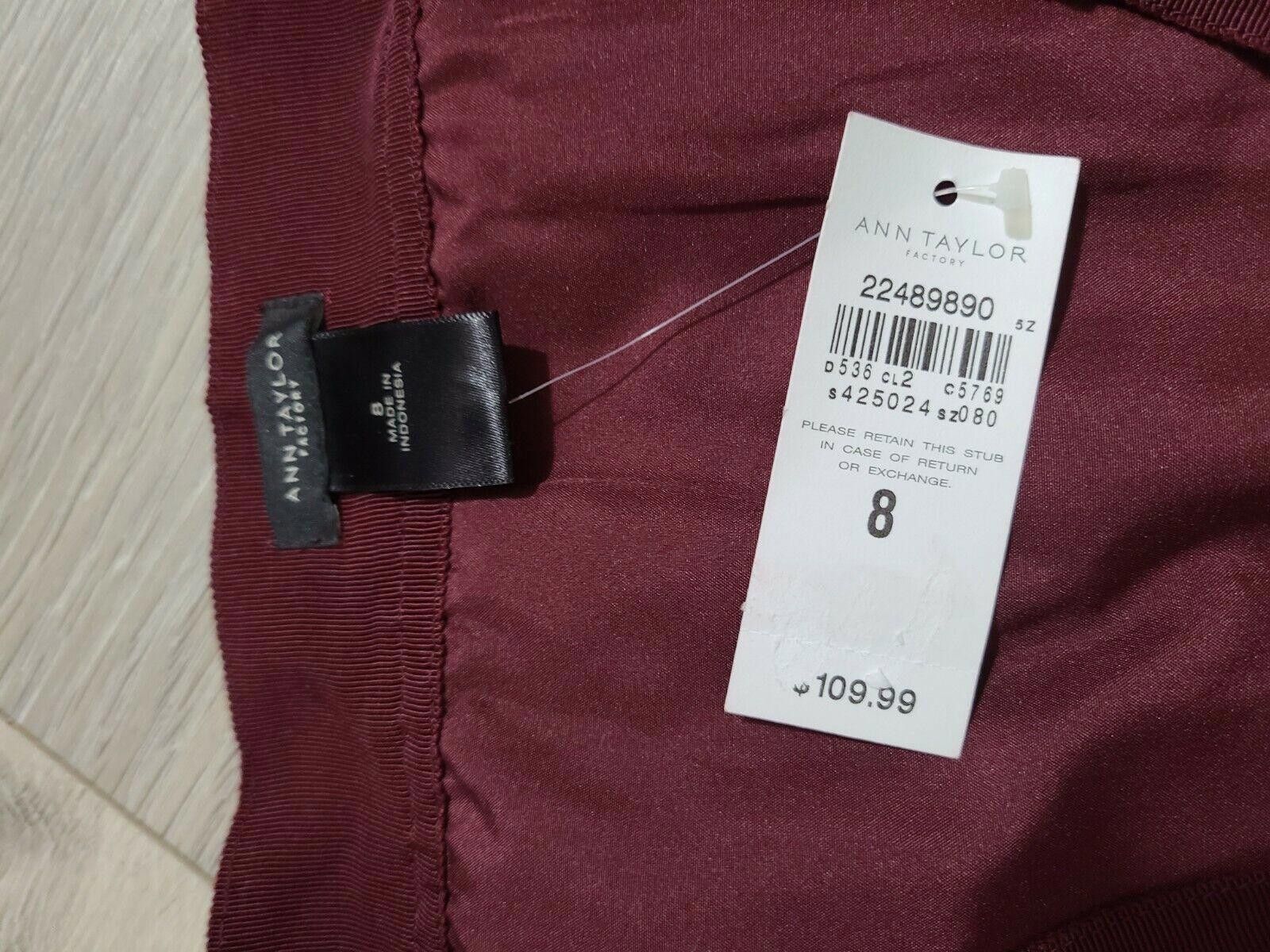Ann Taylor Ann Taylor Skirt Size 8 Maroon Lace Lined NWT Size 30" / US 8 / IT 44 - 2 Thumbnail