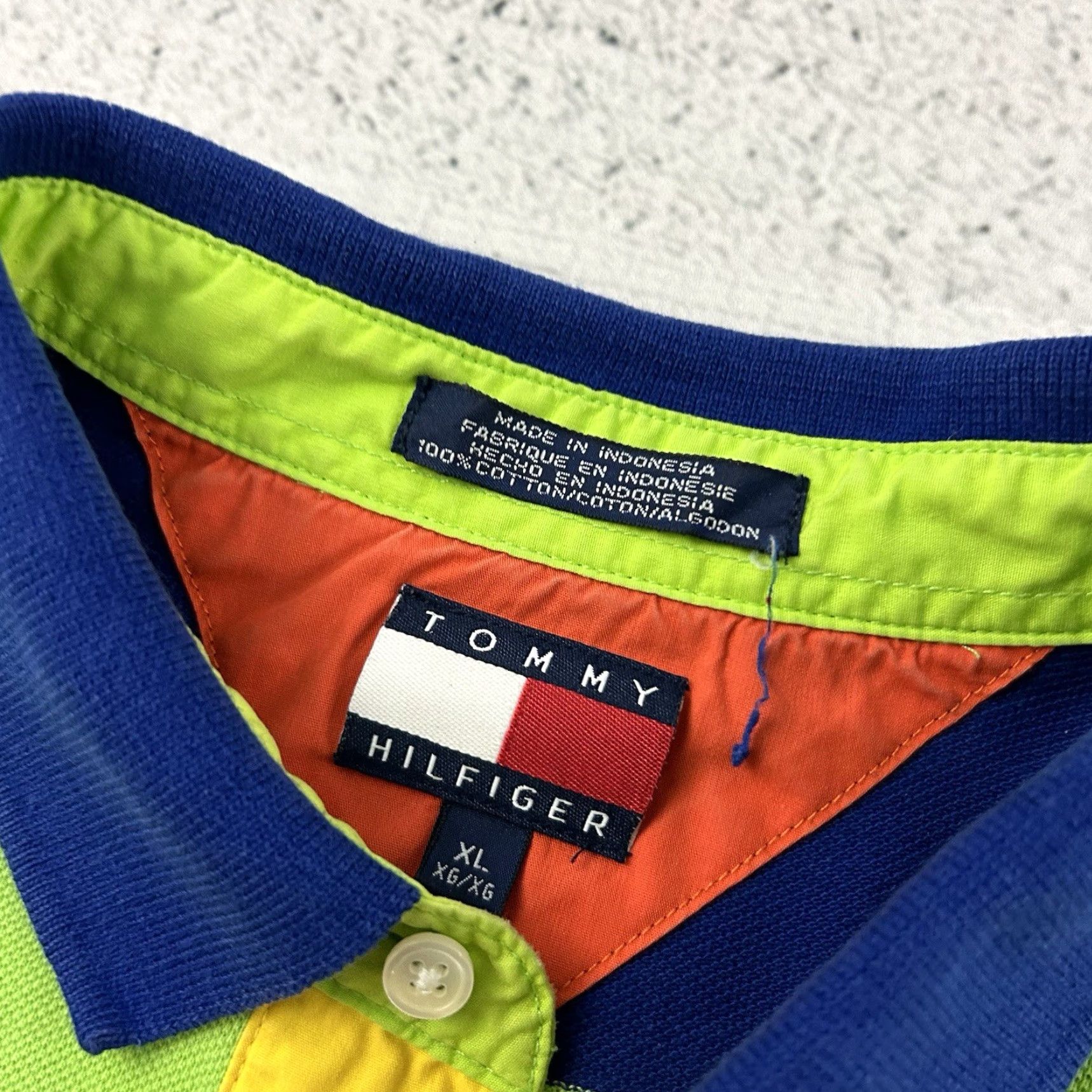 Tommy Hilfiger VTG Tommy Hilfiger Short Sleeve Striped Polo Shirt Men's XL Blue Green Size US XL / EU 56 / 4 - 2 Thumbnail
