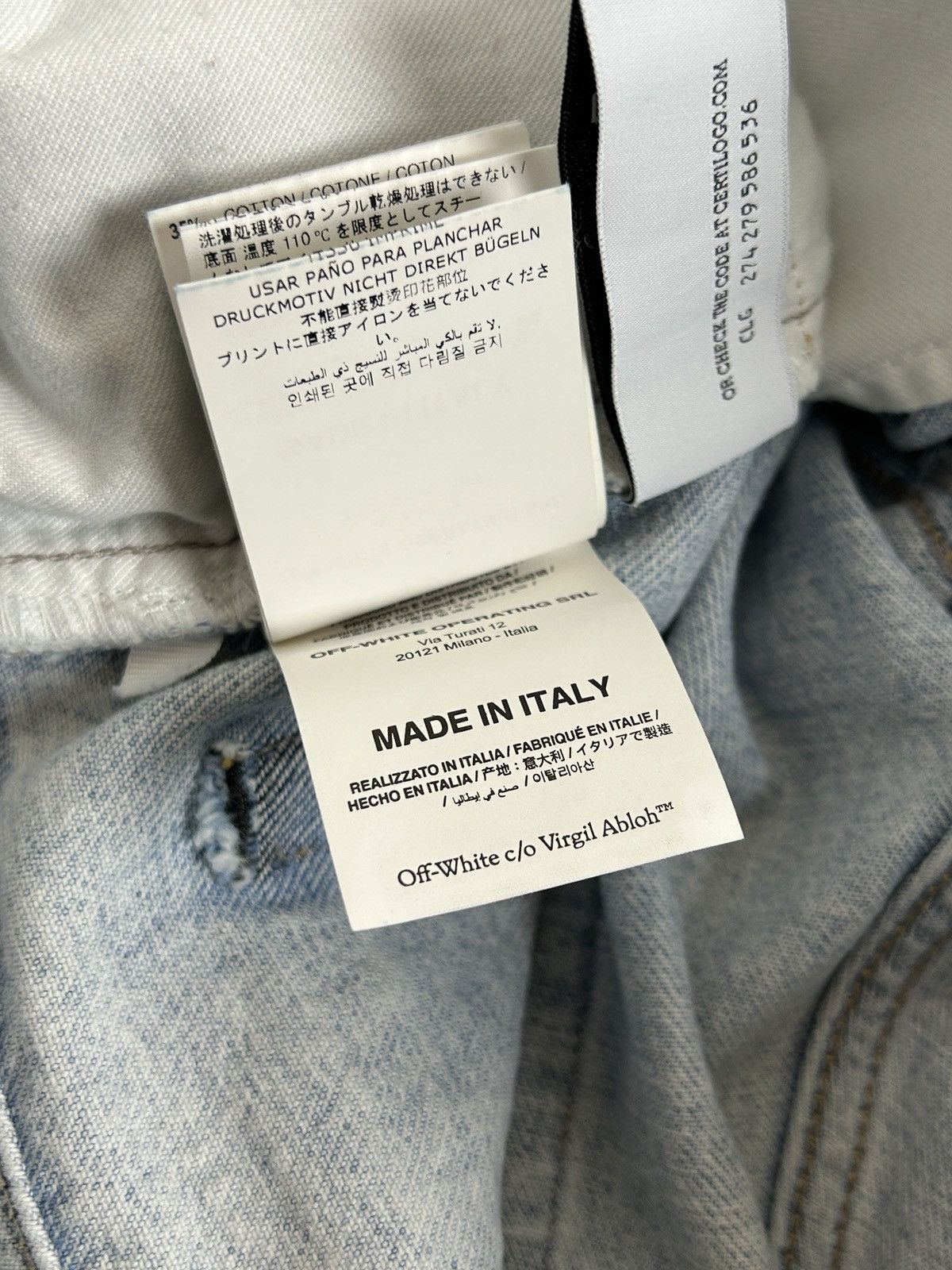 Off-White Off White FW22 Blue Diagonal Tab Print Slim Denim Jeans 29 Size US 29 - 14 Thumbnail